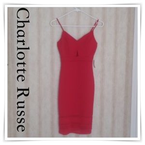 NWT Charlotte Rouse Red Spagetti Strap Dress